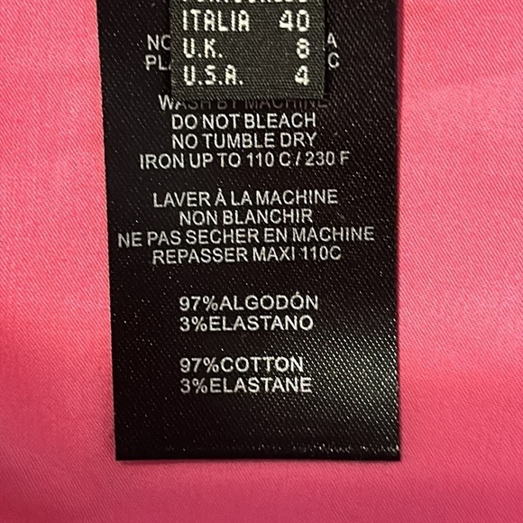 JAVIER Simorra Barcelona Hot Pink Barbie Shoulder Tie Dress Stretch Cotton Sz 4 - Picture 6 of 12